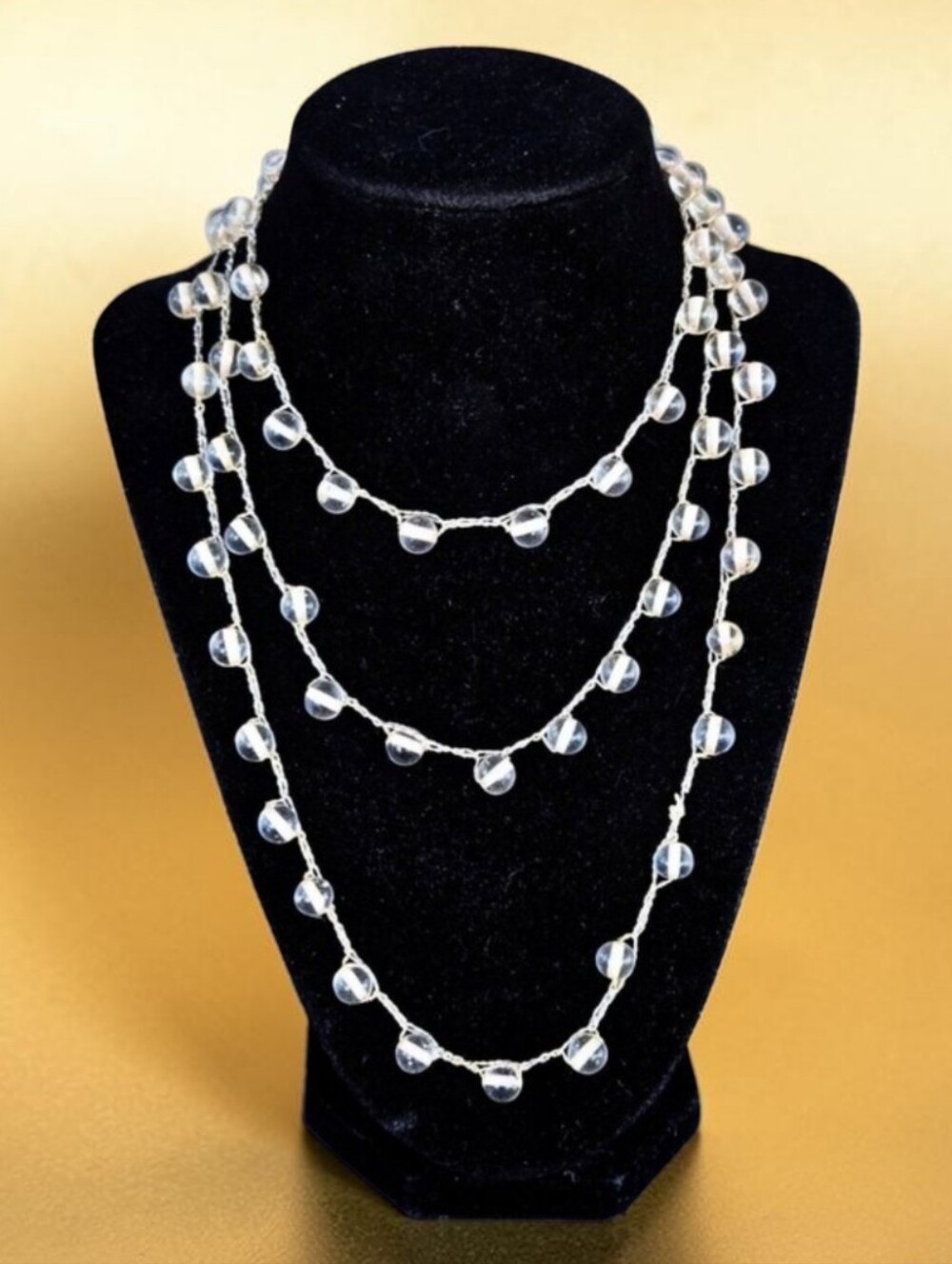 Vintage Art Deco 50-Inch Crystal Station Necklace